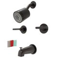 Kingston Brass Two-Handle Tub and Shower Faucet, Oil Rubbed Bronze KBX8145CKL